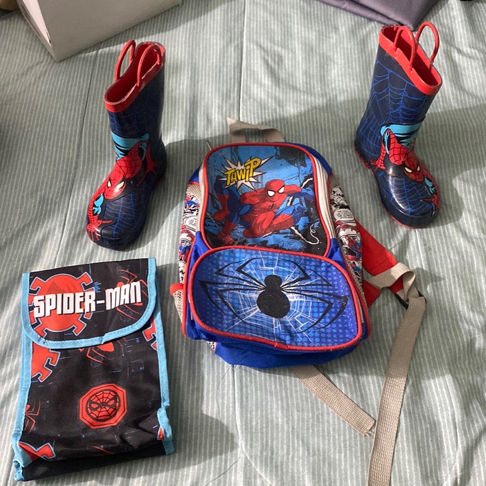 Spider-Man backpack boots lunch bag
